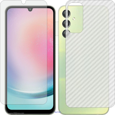 TELTREK Front and Back Screen Guard for GALAXY A24 4G (Front Matte Finish & Back 3d Carbon Fiber)(Pack of 2)