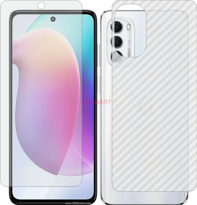 MOBART Front and Back Screen Guard for MOTOROLA MOTO G71 S (Front Matte Finish & Back 3d Carbon Fiber)(Pack of 2)
