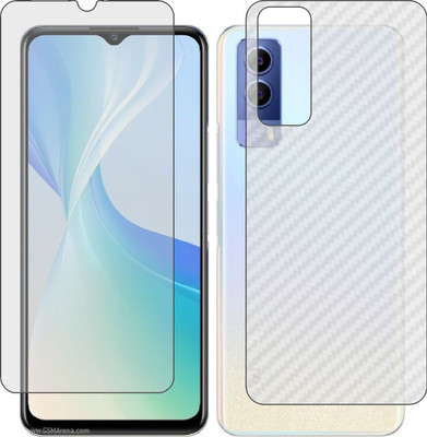 ZINGTEL Front and Back Screen Guard for VIVO Y53S (Front Matte Finish & Back 3d Carbon Fiber)(Pack of 2)