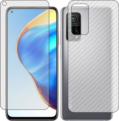 ZINGTEL Front and Back Screen Guard for MI 10T PRO 5G (Front Matte Finish & Back 3d Carbon Fiber)(Pack of 2)