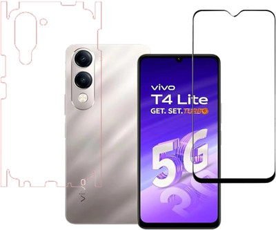 KARTRAY Front and Back Screen Guard for Vivo T4 Lite 5G, iQOO Z10 Lite 5G, Edge to Edge Tempered Glass, Back Screen Guard with Glossy Finish(Pack of 2)