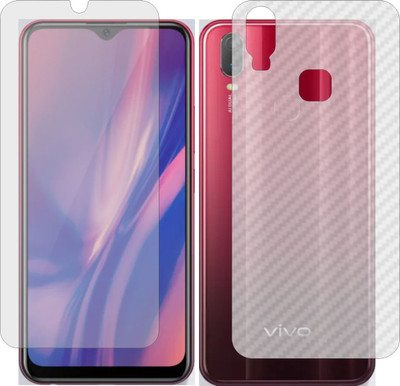 ZINGTEL Front and Back Screen Guard for VIVO Y11 2019 (Front Matte Finish & Back 3d Carbon Fiber)(Pack of 2)