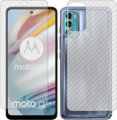 Mobling Front and Back Screen Guard for MOTOROLA MOTO G40 FUSION (Front 9H Hardness Matte & Carbon Fiber Skin for Back)(Pack of 2)