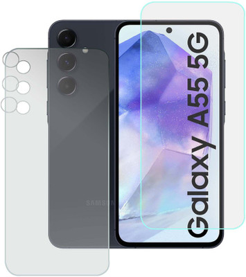 MOKPLZ Front and Back Screen Guard for SAMSUNG GALAXY A55 5G(Pack of 3)