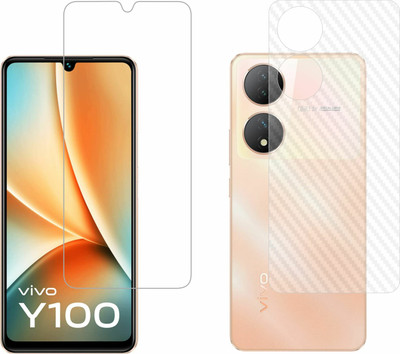 Vatsin Front and Back Screen Guard for ViVO Y100 5G, ViVO Y100 5G [Back Carbon Fiber](Pack of 2)