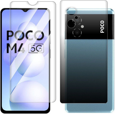 Enlinea Front and Back Screen Guard for Xiaomi Poco M4 5G Front+Back (Glossy)(Pack of 3)