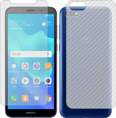 Mobling Front and Back Screen Guard for HUAWEI Y5 PRIME 2018 (Front 9H Hardness Matte & Carbon Fiber Skin for Back)(Pack of 2)