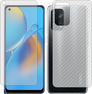ZINGTEL Front and Back Screen Guard for OPPO A74 (Front Matte Finish & Back 3d Carbon Fiber)(Pack of 2)