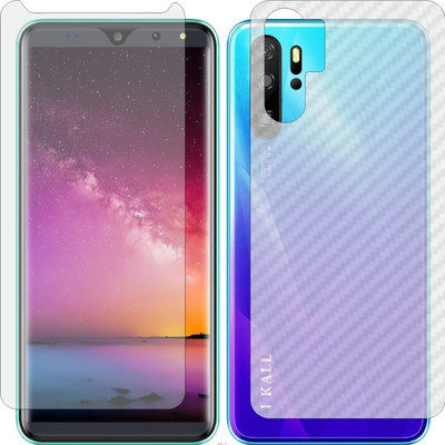 Mobling Front and Back Screen Guard for I KALL K4 PLUS (Front 9H Hardness Matte & Carbon Fiber Skin for Back)(Pack of 2)