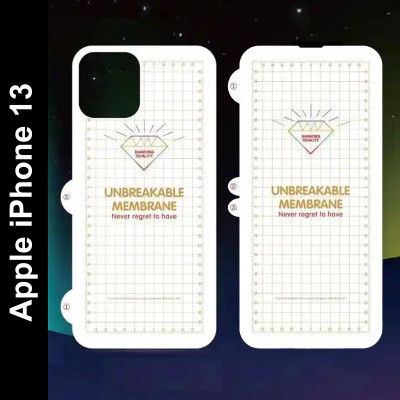 yuvu77 Front and Back Screen Guard for Apple iPhone 13, Membrane front and back, back with logo cut(Pack of 2)