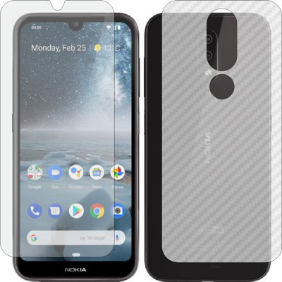 ZINGTEL Front and Back Screen Guard for NOKIA 4.2 (Front Matte Finish & Back 3d Carbon Fiber)(Pack of 2)