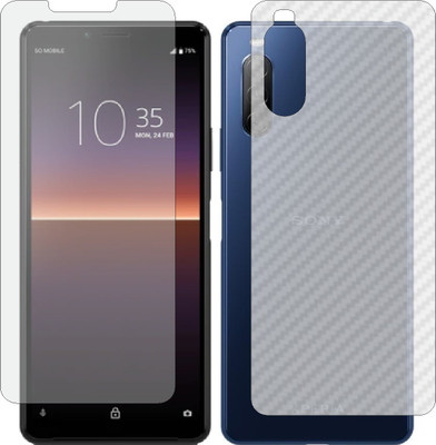 MOBART Front and Back Screen Guard for SONY XPERIA 10 II (Front Matte Finish & Back 3d Carbon Fiber)(Pack of 2)