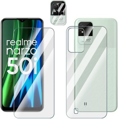 FCS Front and Back Screen Guard for Realme Narzo 50i Front+Back+Camera (Glossy)(Pack of 3)