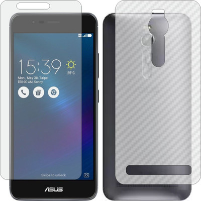 Mobling Front and Back Screen Guard for ASUS ZENFONE 3 MAX 5.5 (Front 9H Hardness Matte & Carbon Fiber Skin for Back)(Pack of 2)