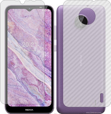 Mobling Front and Back Screen Guard for NOKIA C10 (Front 9H Hardness Matte & Carbon Fiber Skin for Back)(Pack of 2)