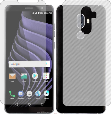 Mobling Front and Back Screen Guard for ZTE BLADE MAX VIEW (Front 9H Hardness Matte & Carbon Fiber Skin for Back)(Pack of 2)