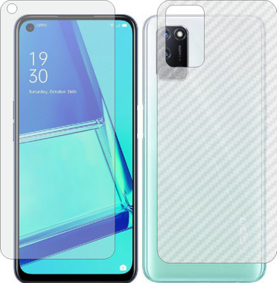 MOBART Front and Back Screen Guard for OPPO CPH2061 A52 (Front Matte Finish & Back 3d Carbon Fiber)(Pack of 2)