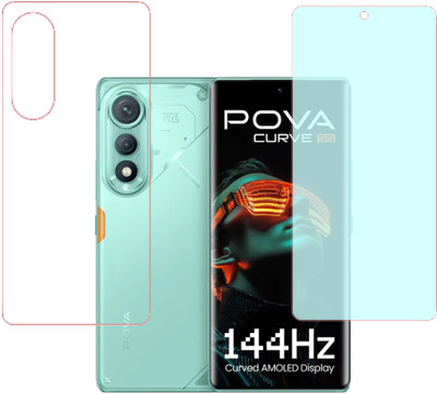 VAYUVAULT Front and Back Screen Guard for Tecno Pova Curve 5G, Front Screen Guard Matte finish, Back Screen Guard Glossy finish(Pack of 2)