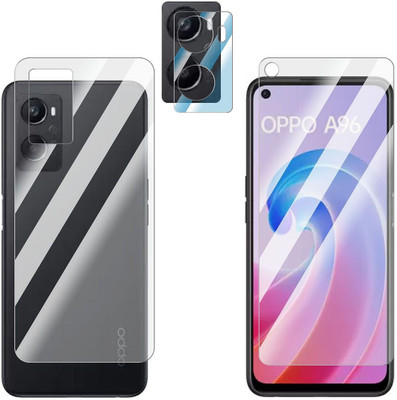 FCS Front and Back Screen Guard for OPPO A96 Front+Back+Camera (Glossy)(Pack of 3)