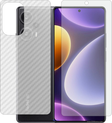 TELTREK Front and Back Screen Guard for MI NOTE 12 TURBO (Front Matte Finish & Back 3d Carbon Fiber)(Pack of 2)
