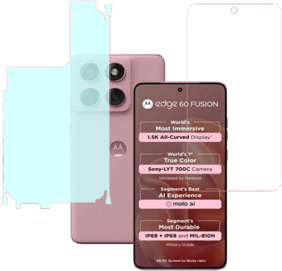 VAYUVAULT Front and Back Screen Guard for MOTOROLA Edge 60 Fusion 5G, Front Screen Guard Glossy finish, Back Screen Guard Matt finish With side(Pack of 2)