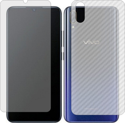 ZINGTEL Front and Back Screen Guard for VIVO X21S (Front Matte Finish & Back 3d Carbon Fiber)(Pack of 2)