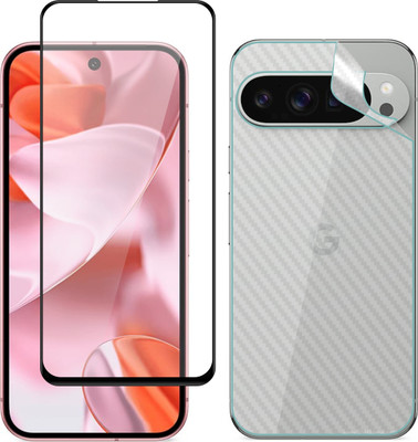 Vatsin Front and Back Tempered Glass for Google Pixel 9 Pro, Google Pixel 9 Pro [Back Carbon Fiber](Pack of 2)