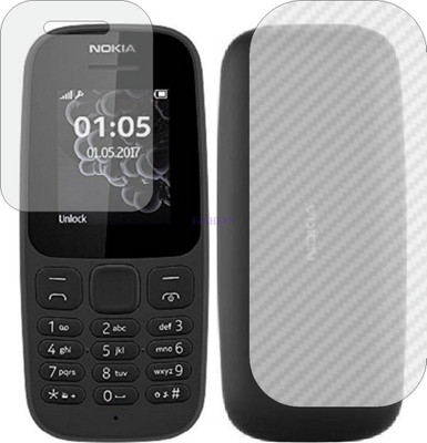 Fasheen Front and Back Tempered Glass for NOKIA 105 2017 (Front Matte Finish & Back 3d Carbon Fiber)(Pack of 2)
