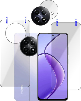 PONDRIK Front and Back Tempered Glass for Realme 12X 5G, Realme 12 5G(Pack of 3)
