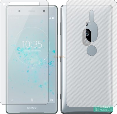 TELTREK Front and Back Tempered Glass for SONY XPERIA XZ2 (Front Matte Finish & Back 3d Carbon Fiber)(Pack of 2)