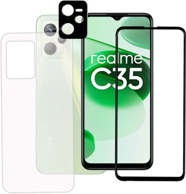 Systek Front and Back Tempered Glass for Realme C35(Pack of 3)