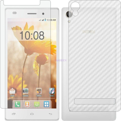 Fasheen Front and Back Tempered Glass for INTEX POWER PLUS (Front Matte Finish & Back 3d Carbon Fiber)(Pack of 2)
