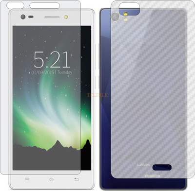 TELTREK Front and Back Tempered Glass for LAVA IRIS PIXEL V2 (Front Matte Finish & Back 3d Carbon Fiber)(Pack of 2)