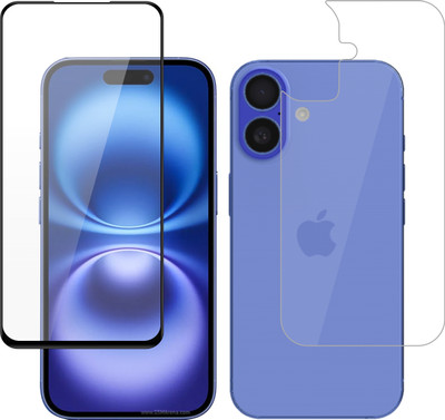 Vatsin Front and Back Tempered Glass for Apple iPhone 16(Pack of 2)