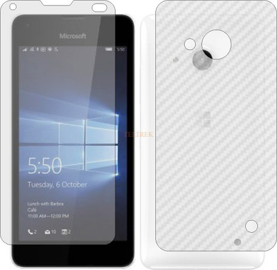 TELTREK Front and Back Tempered Glass for MICROSOFT LUMIA 550 (Front Matte Finish & Back 3d Carbon Fiber)(Pack of 2)