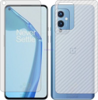 Fasheen Front and Back Tempered Glass for ONEPLUS 9 (Front Matte Finish & Back 3d Carbon Fiber)(Pack of 2)