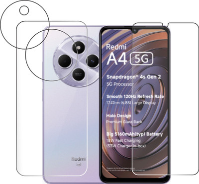 chakoor Front and Back Tempered Glass for Redmi A4 5G,poco c75,Redmi 14C(Pack of 3)