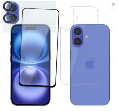 BadiyaBuy Front and Back Tempered Glass for Apple iPhone 16 Plus(Pack of 3)