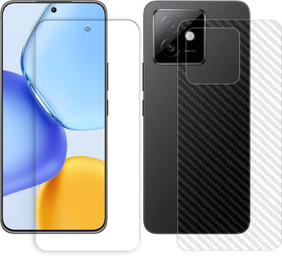 SOMTONE Front and Back Tempered Glass for Honor X60 GT 5G Tempered Glass Screen Protector | Anti-Scratch | Edge to Edge Full Coverage | 9H Hardness (1 FRONT TEMPERED GLASS PROTECTOR + 1 BACK CARBON FIBER SKIN)(Pack of 1)