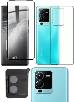 COVER CAPITAL Front and Back Tempered Glass for Vivo V25 Pro 5G(Pack of 3)
