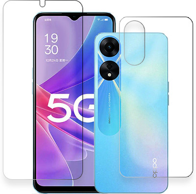 SOMTONE Front and Back Tempered Glass for Oppo A58 FRONT BACK(Pack of 1)