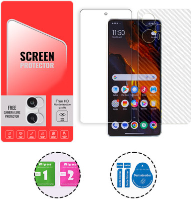 SOMTONE Front and Back Tempered Glass for Poco F5 (1 FREE CAMERA LENS) WITH FRONTBACK SCREEN PROTECTOR(Pack of 1)