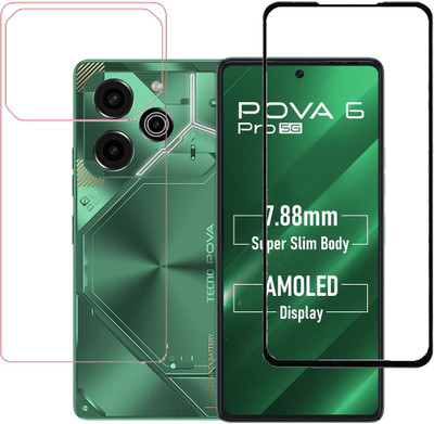 HOBBYTRONICS Front and Back Tempered Glass for Tecno Pova 6 Pro 5G, Tecno Pova 6 Pro(Pack of 1)
