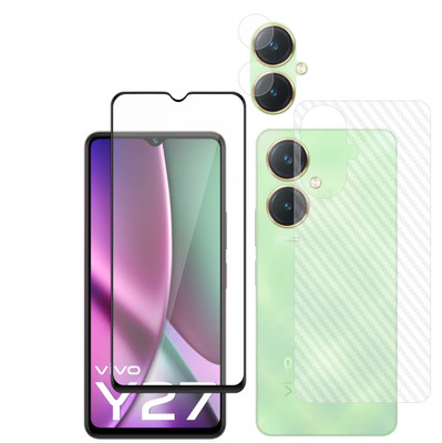 Ten To 11 Front and Back Tempered Glass for ViVO Y27, ViVO Y27 [Back Carbon Fiber] [Rear Camera Lens Guard](Pack of 3)