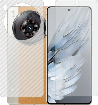 MOBART Front and Back Tempered Glass for Zte Nubia Z50s Pro NX713J (Matte Front & Carbon Fiber Skin for Back)(Pack of 2)