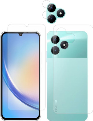 Ten To 11 Front and Back Tempered Glass for Realme C53, Realme C53 [With Rear Camera Lens Guard](Pack of 3)