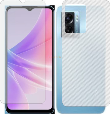 TELTREK Front and Back Tempered Glass for OPPO K10 5G (Front Matte Finish & Back 3d Carbon Fiber)(Pack of 2)