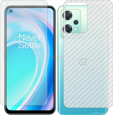 TELTREK Front and Back Tempered Glass for ONE PLUS NORD CE2 LITE 5G (Front Matte Finish & Back 3d Carbon Fiber)(Pack of 2)