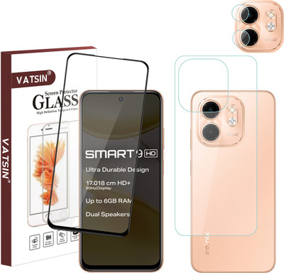 Vatsin Front and Back Tempered Glass for Infinix Smart 9 HD, Infinix Smart 9 HD [With Rear Camera Lens Guard](Pack of 3)
