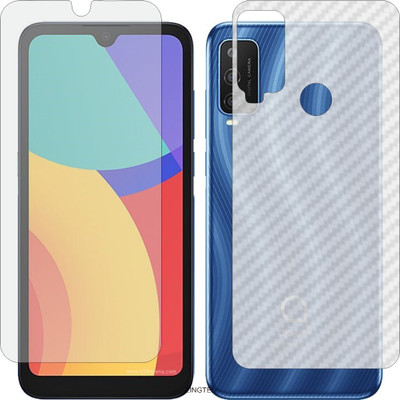 ZINGTEL Front and Back Tempered Glass for ALCATEL 1L PRO 2021 (Front Matte Finish & Back 3d Carbon Fiber)(Pack of 2)